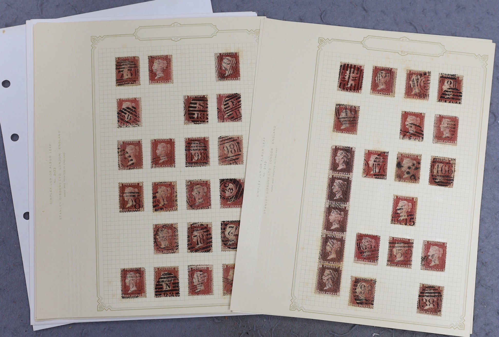 A large collection of Penny Red stamps